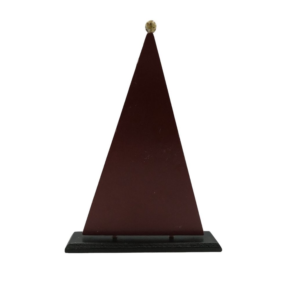 Primitive Painted Santa Triangle Christmas Decoration Mantel or Shelf Sitter - Picture 3 of 8